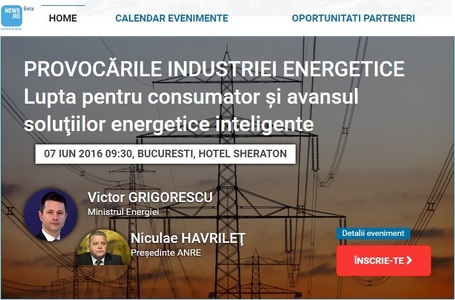 Agenţia de presă News.ro deschide seria de evenimente ”In the News”. Ministrul Energiei, Victor Grigorescu, vine la conferinţa ”In the News. Energy”