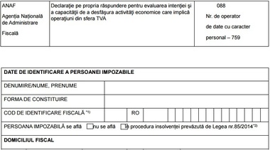 ANAF a publicat noua variantă a declaraţiei 088, cu doar 13 întrebări şi patru documente de anexat