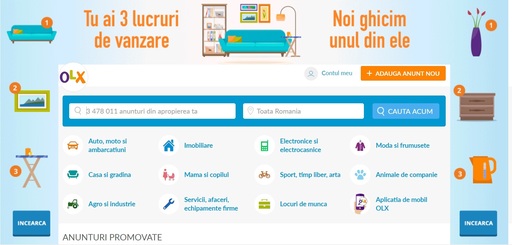 Românii au publicat pe Olx.ro peste 15 milioane de anunţuri în acest an, cu 7% mai multe faţă de 2015
