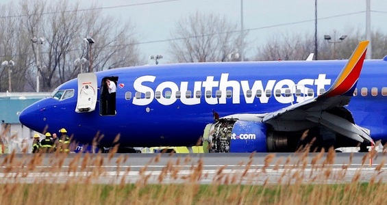 SUA vor inspecta cel puţin 220 de motoare de avioane după explozia produsă în timpul unui zbor al companiei Southwest Aiirlines