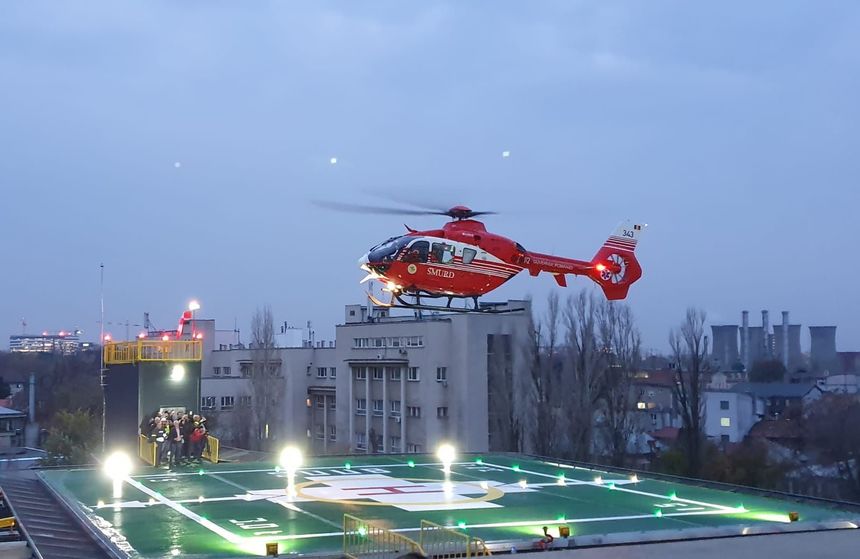 Spitalul Universitar de Urgenţă Bucureşti anunţă efectuarea primului zbor-test pe noul heliport de 1 milion de euro - FOTO