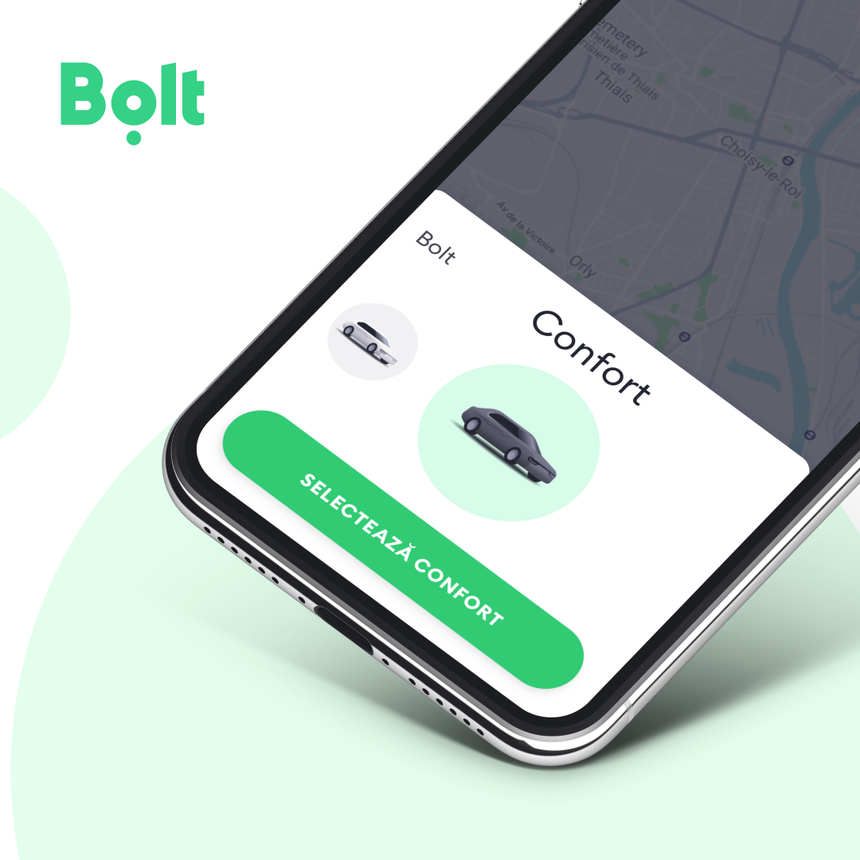 Bolt anunţă că a obţinut avizul tehnic pentru operarea platformei digitale de transport alternativ