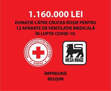 Mega Image donează Crucii Roşii Române 1,16 milioane lei pentru achiziţia a 12 echipamente complete de ventilaţie 
