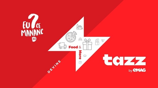 Platforma EuCeMananc devine Tazz by eMAG şi extinde livrarea într-o oră cu produse alimentare şi pentru casă

