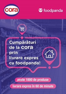 Cora România şi foodpanda au încheiat un parteneriat pentru livrări rapide la domiciliu

