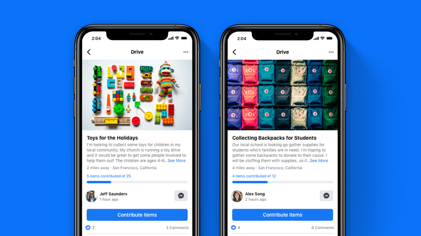 Facebook lansează o facilitate care ajută utilizatorii să organizeze donaţii de necesităţi