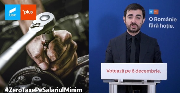 Alianţa USR-PLUS a prezentat unul dintre angajamentele pentru guvernare, în domeniul economic: „Zero taxe pe salariul minim”
