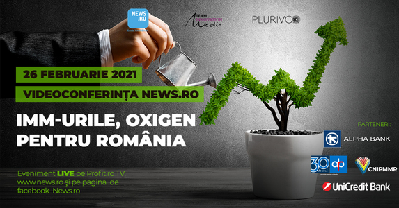 Situaţia IMM-urilor în pandemie şi măsurile de susţinere a acestora vor fi dezbătute la videoconferinţa News.ro "IMM-urile, oxigen pentru România"