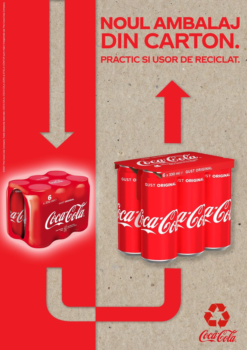 Coca-Cola a investit 2 milioane euro în fabrica din Timişoara pentru a înlocui folia de plastic de la baxurile de doze cu carton biodegradabil