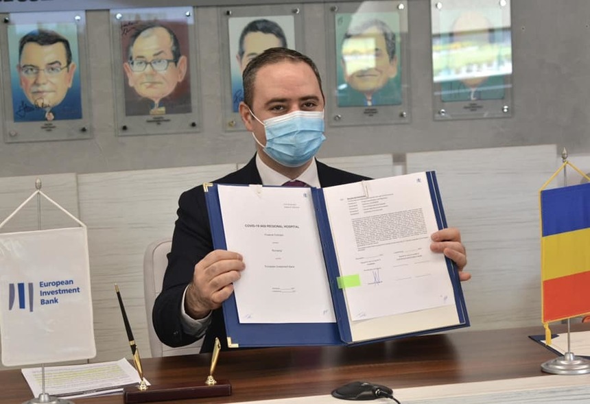 Ministrul Finanţelor şi vicepreşedintele Băncii Europene de Investiţii au semnat un contract de finanţare pentru construirea primului Spital Regional de Urgenţă din România, la Iaşi, în valoare de 250 de milioane de euro