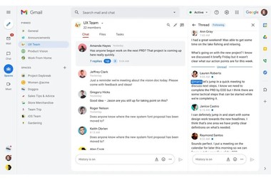 Google lansează noi funcţii de comunicare şi un nou design pentru Gmail