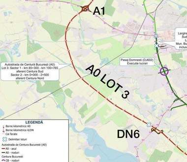 CNAIR a emis Ordinul de începere a lucrărilor de execuţie pentru lotul 3 din Autostrada de Centură Bucureşti Sud, valoarea contractului fiind de 853,42 milioane lei fără TVA