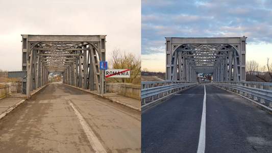 CNAIR anunţă că s-a reluat circulaţia pe ambele benzi ale Podului peste râul Prut de la Giurgiuleşti 
