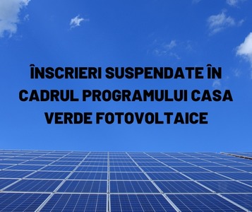 Producătorii de energie din surse regenerabile despre eşecul lansării Programului Casa Verde Fotovoltaice: Nu vă mai bateţi joc de românii care doresc să devină prosumatori!