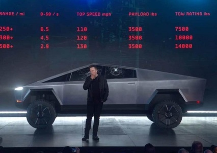 Tesla amână începerea producţiei de vehicule Cybertruck pentru primul trimestru din 2023 - sursă