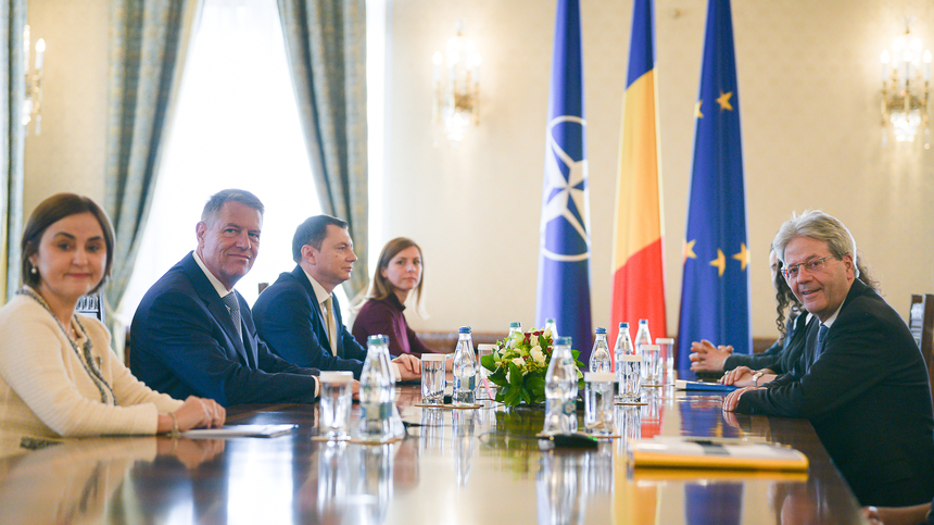 Preşedintele Klaus Iohannis a discutat cu Paolo Gentiloni, comisarul european pentru economie, despre impactul economic la nivelul UE cauzat de agresiunea Rusiei asupra Ucrainei