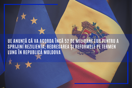 UE va acorda încă 52 de milioane euro pentru a sprijini rezilienţa, redresarea şi reformele pe termen lung în Republica Moldova