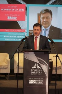 Florin Spătaru: În ultimele 6 luni, România a înregistrat investiţii străine de peste 4,37 de miliarde de euro, în creştere cu peste 21%, faţă de aceeaşi perioadă a anului 2021 