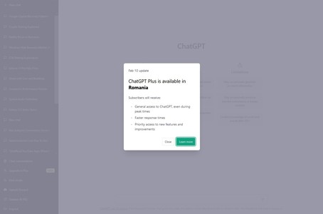 ChatGPT Plus este disponibil în România