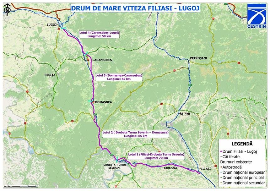Contractul de 35,76 milioane de lei pentru proiectarea lotului Drobeta Turnu Severin- Domaşnea (65 km) al Drumului de mare viteza Filiaşi-Lugoj a fost semnat