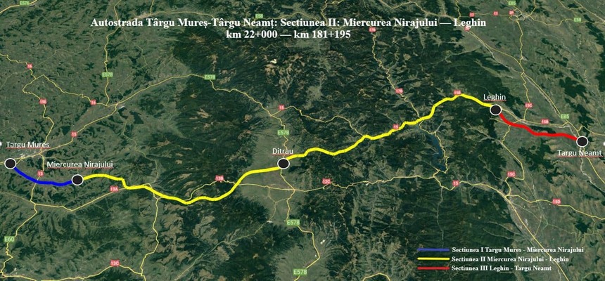 CNAIR a aprobat indicatorii tehnico - economici pentru construirea  secţiunii II a Autostrăzii Târgu Mureş - Târgu Neamţ (A8)