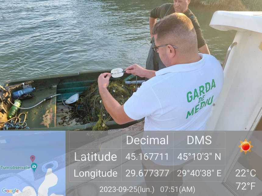 Comisarii Gărzii Naţionale de Mediu au dat amenzi de 18.000 de lei, după un control al activităţii de pescuit comercial în Delta Dunării / Ei au găsit 45 de unelte de pescuit, unele montate în zone de strictă protecţie 