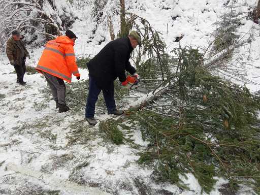 Drumarii au intervenit pe DN 17 A, în judeţul Suceava, pentru a îndepărta efectele vremii