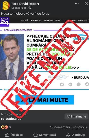 Nouă tentativă de fraudă care foloseşte numele şi imaginea ministrului Energiei / Pagină de socializare care promite câştiguri uriaşe în schimbul unei sume de bani investite / Este folosită inclusiv o semnătură a lui Sebastian Burduja

