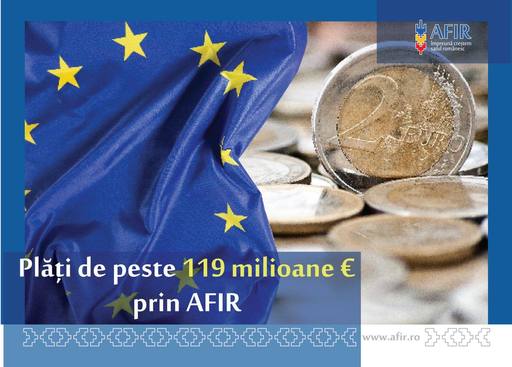 Agenţia pentru Finanţarea Investiţiilor Rurale: Plăţi de 119 milioane de euro efectuate pentru finanţarea proiectelor de investiţii în agricultură şi pentru plăţile directe către fermieri