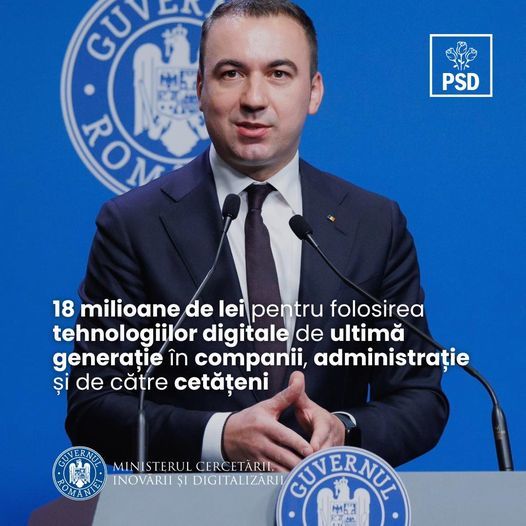 Ministrul Cercetării: Am lansat competiţia “Europa Digitală” prin care 18 milioane de lei vor finanţa digitalizarea companiilor şi a organizaţiilor publice şi private de cercetare din România