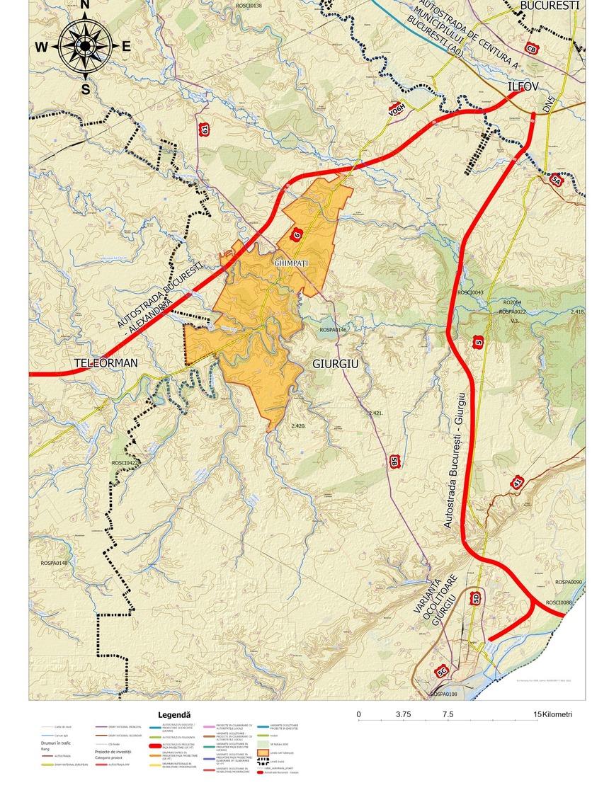 Caietul de sarcini pentru studiul de fezabilitate al drumului de mare viteză Bucureşti-Giurgiu, lansat în consultare publică