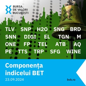 Indicele principal al Bursei de Valori Bucureşti BET include două noi companii, Antibiotice şi Premier Energy