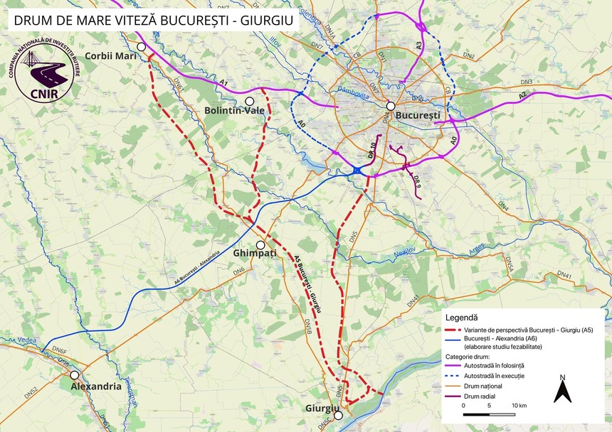 Consiliul de Administraţie al CNIR a aprobat lansarea licitaţiei pentru studiul de fezabilitate al drumului de mare viteză Bucureşti-Giurgiu
