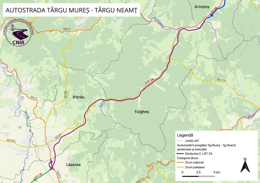 Compania Naţională de Investiţii Rutiere: Documentaţia pentru atribuirea contractului de construcţie a lotului 2 A Ditrău-Grinţieş, de 37,9 kilometri, din Autostrada Unirii, a fost transmis către Agenţia Naţională pentru Achiziţii Publice