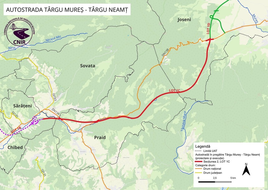 Ofertele pentru proiectarea şi execuţia lotului 1 C Sărăţeni-Joseni de pe secţiunea montană a Autostrăzii ”Unirii” A8 se depun pe 16 decembrie. Contractul pentru lotul de 32,4 kilometri are o valoare estimată de 6,1 miliarde lei (fără TVA)