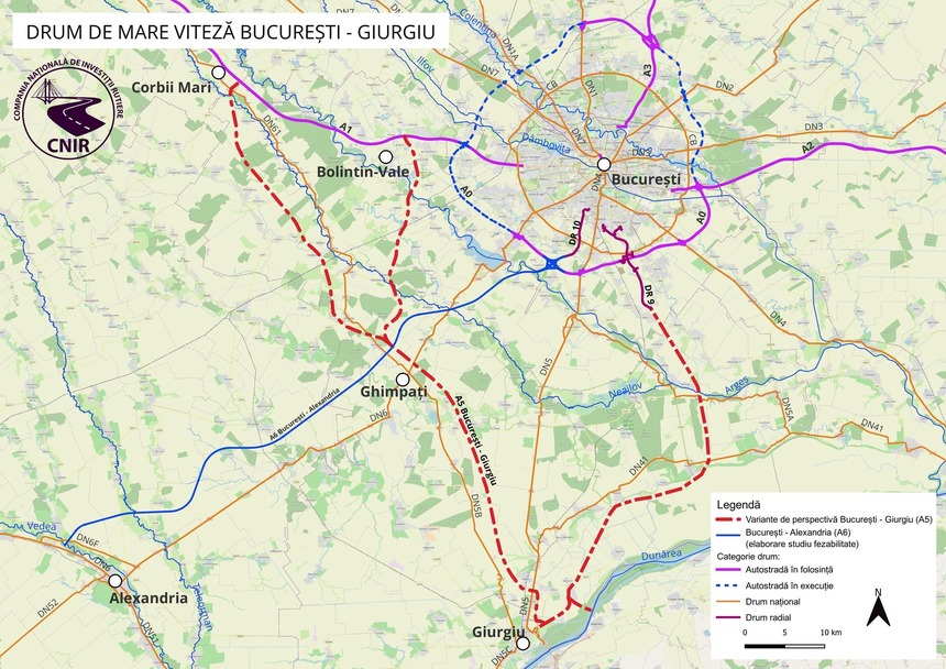 O pistă de canotaj ar putea fi construită pe amplasamentul gropilor de împrumut aferente drumului de mare viteză Bucureşti-Giurgiu