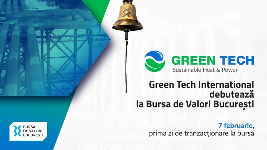 BVB: Green Tech International este prima companie care se listează la bursă în acest an. Compania vrea să investească în dezvoltarea Parcului Geotermal Agroindustrial din Călimăneşti, Vâlcea, utilizând aproximativ 23,5 MW de energie geotermală