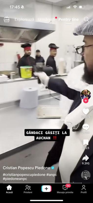 Preşedintele ANPC publică un clip video cu un gândac despre care spune că a fost găsit în Auchan: Gândacul ăla are familie / Imaginile, surprinse însă într-un restaurat din AFI Cotroceni - VIDEO