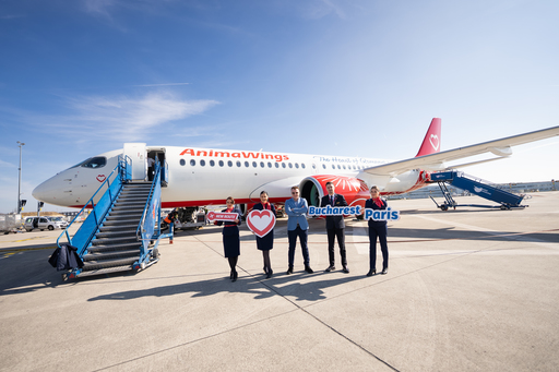 AnimaWings are zboruri către Paris, Oradea şi Iaşi. Zborurile vor fi operate cu noile aeronave Airbus A220 intrate în flota companiei