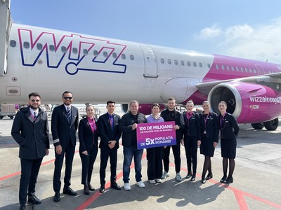 Wizz Air a transportat 100 de milioane de pasageri din România, una dintre pieţele sale principale, în cei peste 18 ani de activitate pe piaţă. Compania aeriană va deschide în acest an o nouă bază la Bucureşti Băneasa