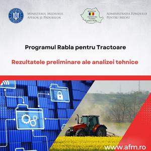 AFM: Urmează să fie emisă o nouă dispoziţie de începere a Programului Rabla pentru Tractoare. Disfuncţionalităţile nu au fost cauzate de aplicaţia informatică în sine, ci de limitările infrastructurii de tip cloud utilizate, care nu a putut gestiona volum