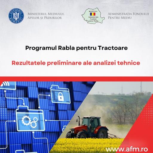 AFM: Urmează să fie emisă o nouă dispoziţie de începere a Programului Rabla pentru Tractoare. Disfuncţionalităţile nu au fost cauzate de aplicaţia informatică în sine, ci de limitările infrastructurii de tip cloud utilizate, care nu a putut gestiona volumul excepţional de cereri