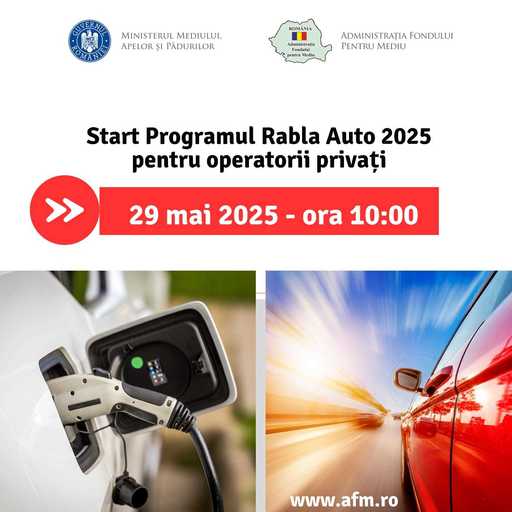 Programul Rabla Auto 2025 pentru operatorii privaţi începe în 29 mai