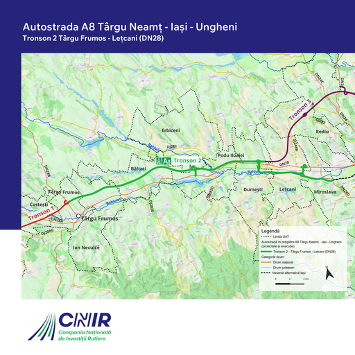 Şase oferte au fost depuse pentru construirea tronsonului 2 Târgu Frumos-Leţcani al Autostrăzii Unirii A8