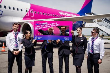 Wizz Air inaugurează două rute noi din Craiova către Memmingen, Germania, şi către Bari, Italia. A doua aeronavă a fost realocată bazei operaţionale