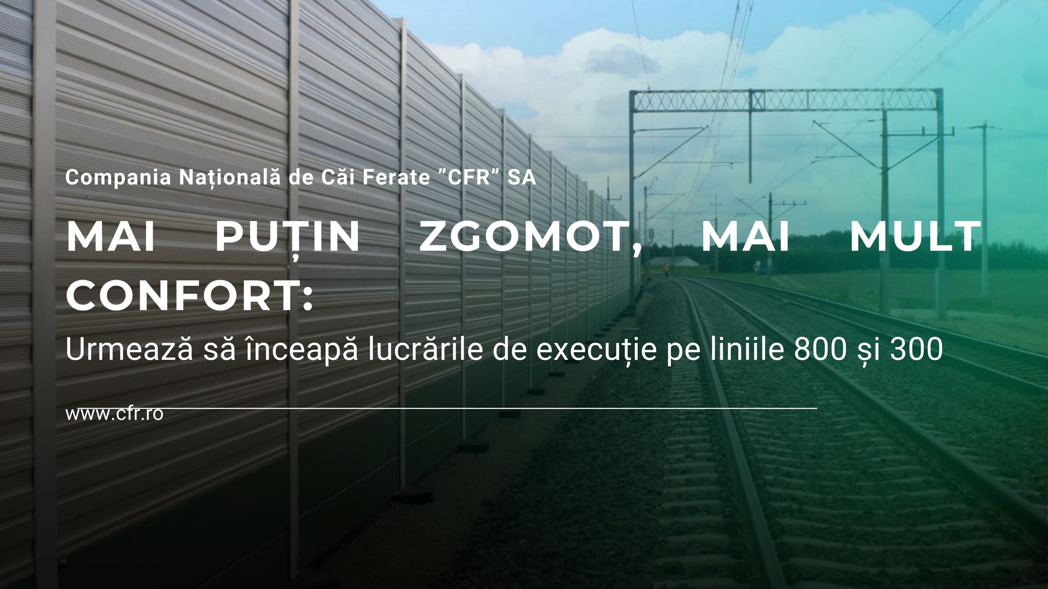 CFR începe montarea de panouri fonoabsorbante la podul Constanţa şi în zona Chitila. Aproape 11 milioane de lei de la bugetul de stat s-au alocat pentru 800 de metri de panouri cu înălţimi între doi şi patru metri