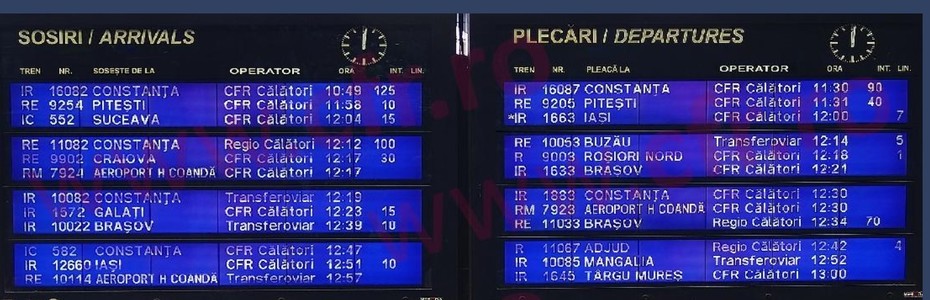 Circulaţie feroviară afectată în zona Feteşti-Cernavodă din cauza unor probleme la infrastructura feroviară/Unele trenuri au întârzieri de peste 3 ore, altele au programul modificat
