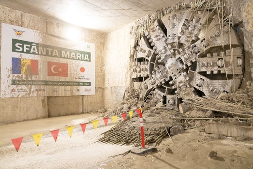 Scutul de forare "Sfânta Maria" a realizat primul segment de tunel între viitoarele staţii de metrou Tokyo şi Aeroport Băneasa – FOTO / VIDEO 