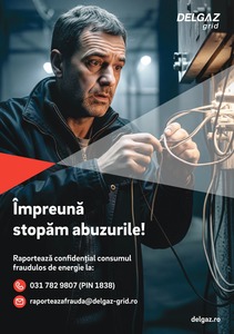Delgaz Grid a identificat peste 980 de cazuri de potenţial consum fraudulos de energie, în primele nouă luni ale anului, în 18 judeţe