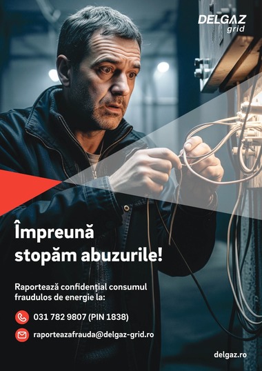 Delgaz Grid a identificat peste 980 de cazuri de potenţial consum fraudulos de energie, în primele nouă luni ale anului, în 18 judeţe